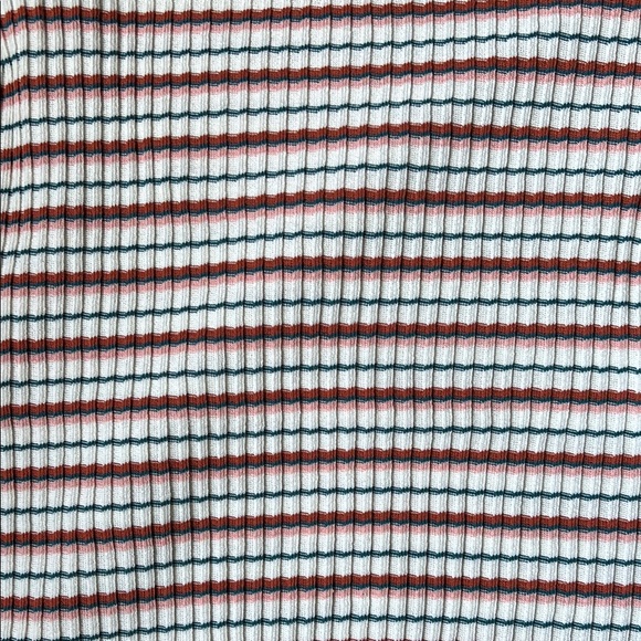 SOLD Blackbird Fabrics Stripe Ribbed Jersey- Ivory/Pink/Teal - 0.5 m - Picture 3 of 4